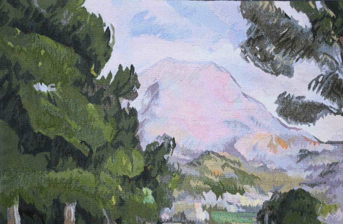 20th-century Aubusson Tapestry - Mount Sainte-victoire, Paul Cézanne – No. 1665-photo-1
