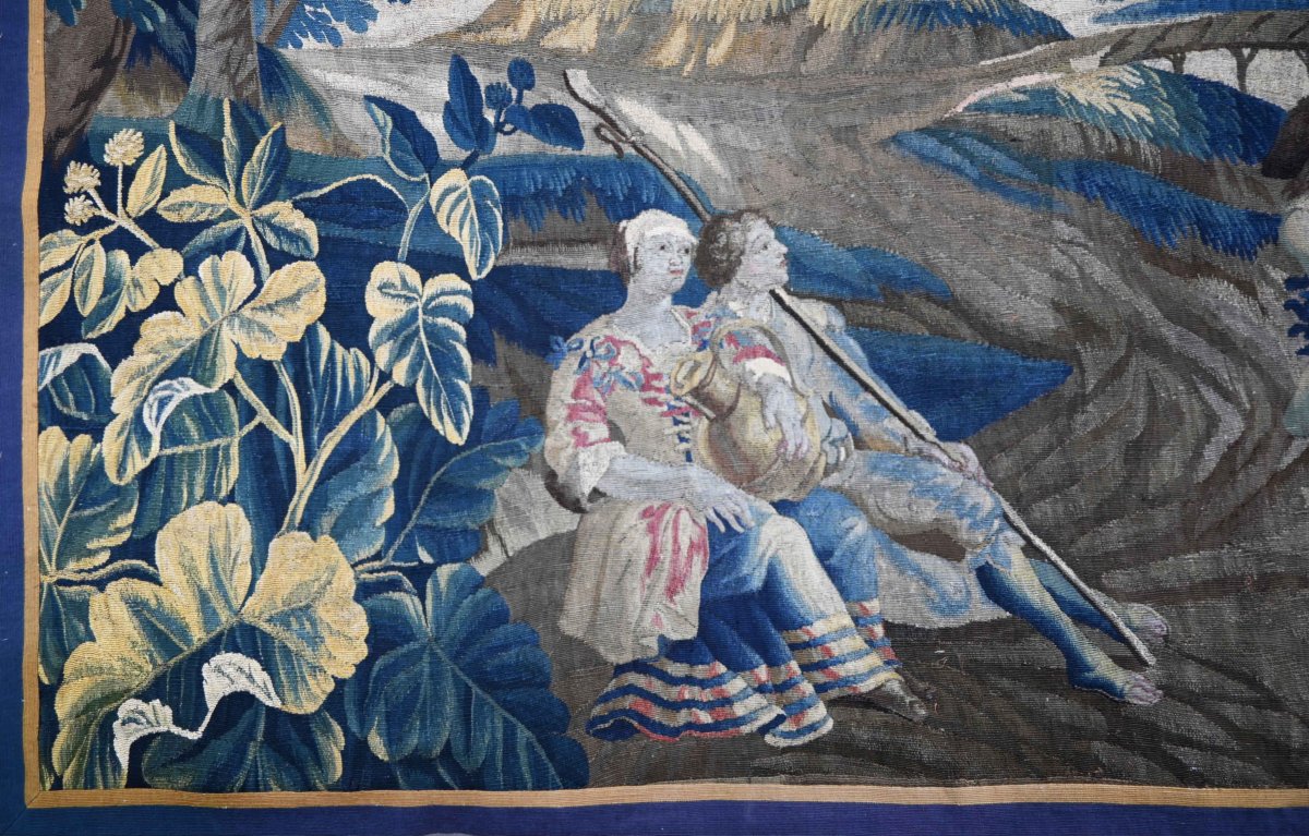 Tapisserie de la Manufacture Royale d'Aubusson XVIIIᵉ siècle – Scène pastorale – N° Réf. 1672-photo-3