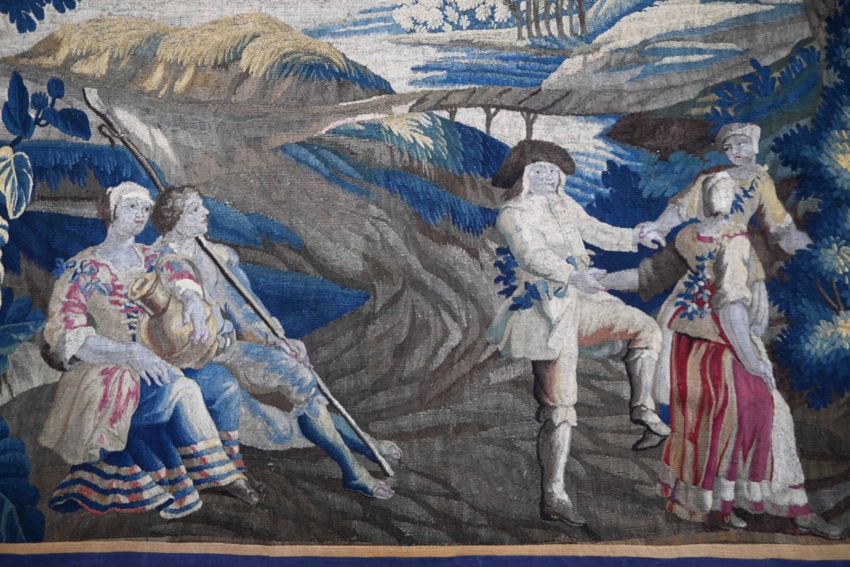 Tapisserie de la Manufacture Royale d'Aubusson XVIIIᵉ siècle – Scène pastorale – N° Réf. 1672-photo-1