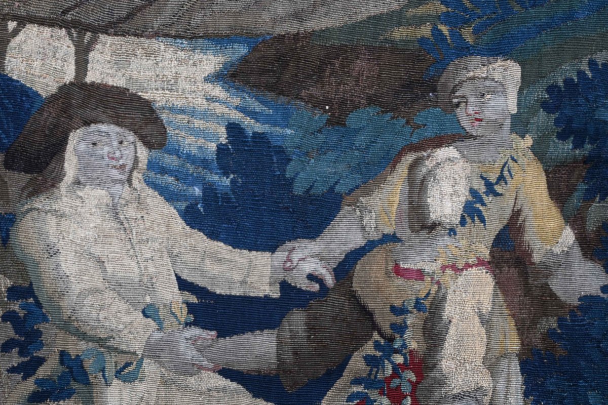 Tapisserie de la Manufacture Royale d'Aubusson XVIIIᵉ siècle – Scène pastorale – N° Réf. 1672-photo-2