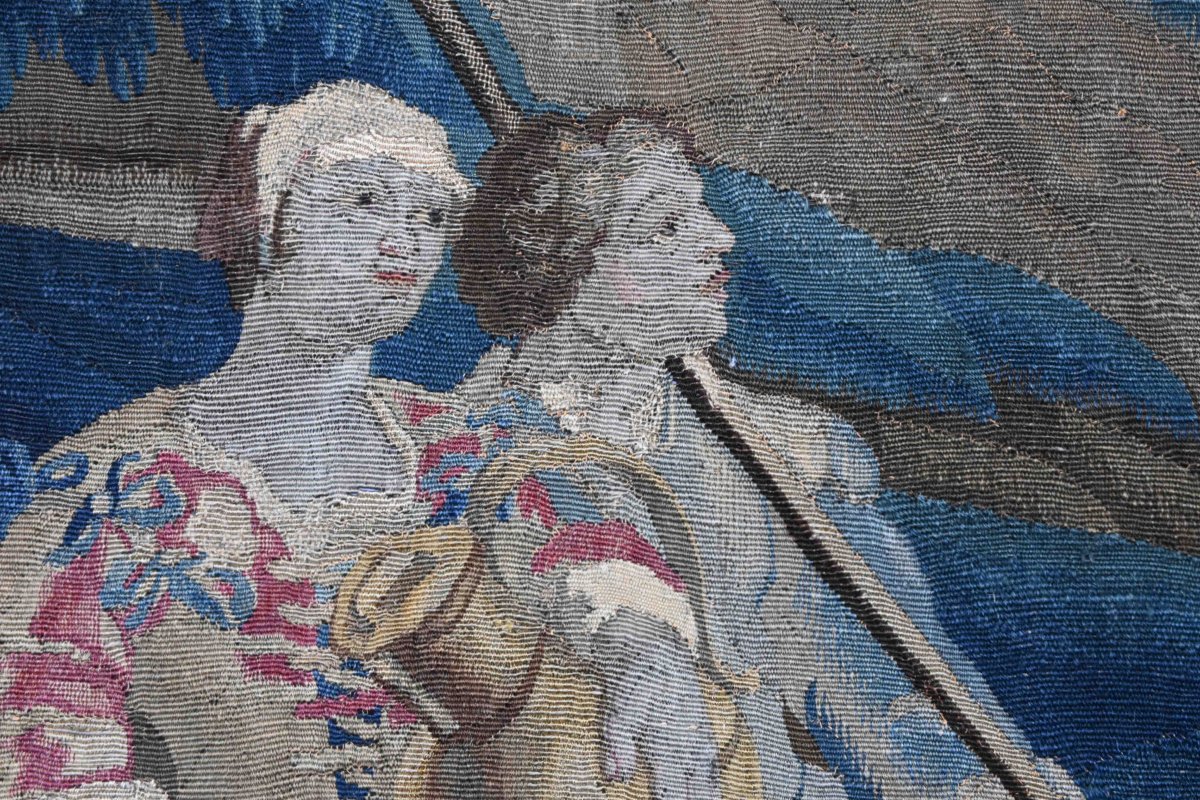 Tapisserie de la Manufacture Royale d'Aubusson XVIIIᵉ siècle – Scène pastorale – N° Réf. 1672-photo-4