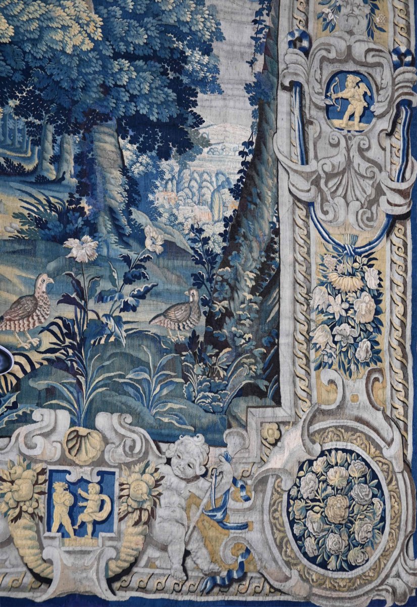 17th-century Tapestry From The Flanders Manufactory - Foliage With Birds, 2.45 M X 3.40 M - No. 1685-photo-2