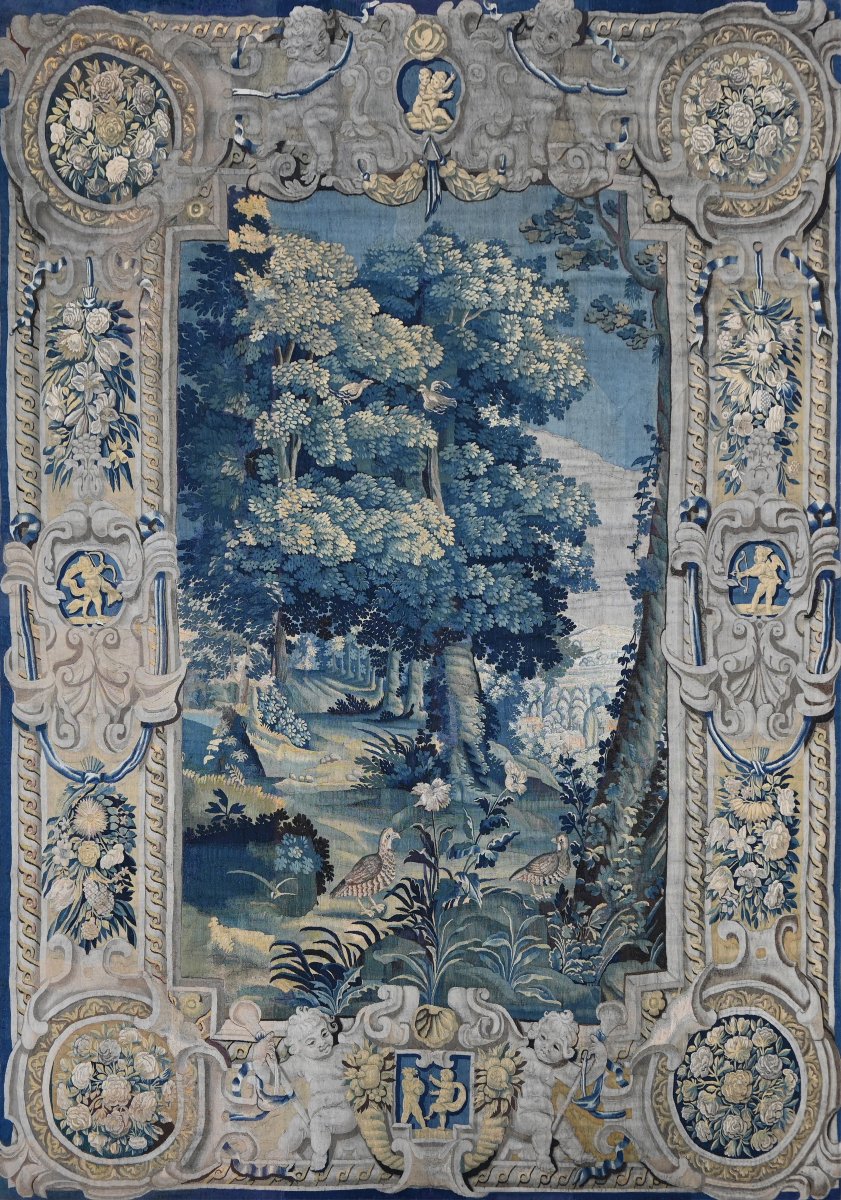17th-century Tapestry From The Flanders Manufactory - Foliage With Birds, 2.45 M X 3.40 M - No. 1685