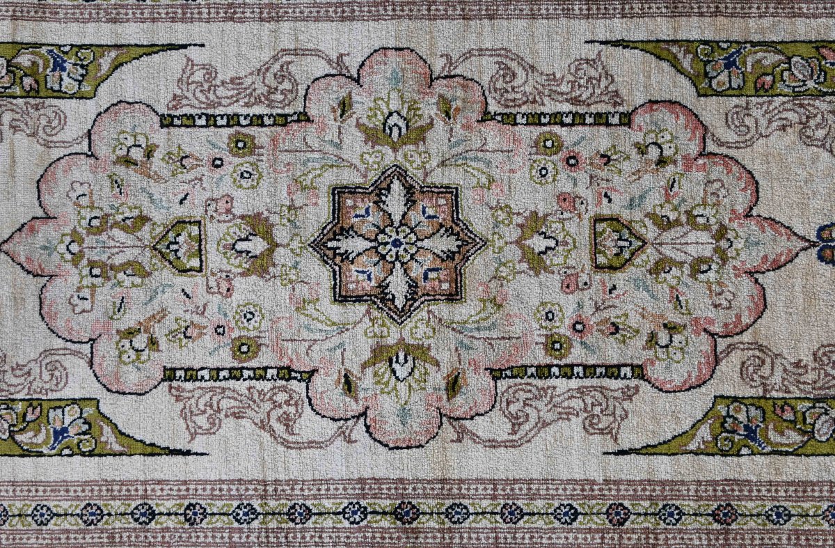 Tapis Qom (Ghom) - Vers 1990 - Entièrement en Soie - N° ref : 1690-photo-2