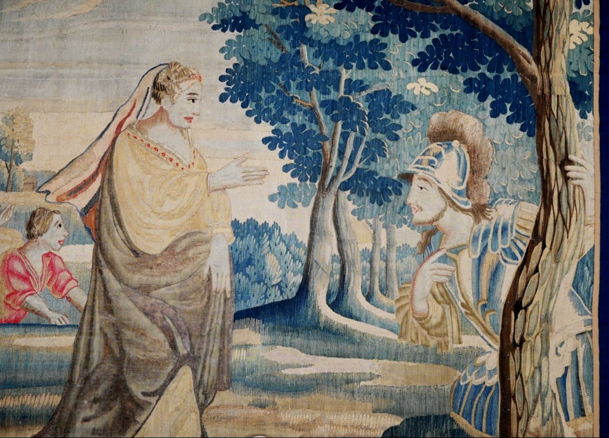 Tapisserie Manufacture Flandres XVIIe.s - Ulysse et Nausicaa, de l'Odyssée d'Homère - N° 901-photo-4