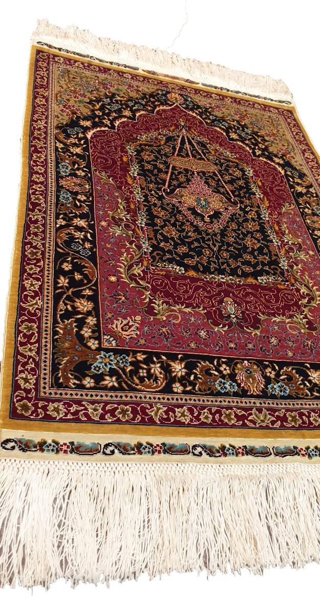 Tapis Hereke en Soie – Signé Özipek (Turquie)– 65cmx42cm - N° 747-photo-2
