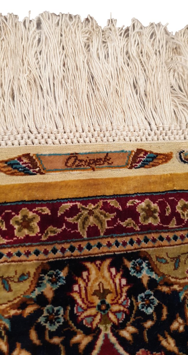 Tapis Hereke en Soie – Signé Özipek (Turquie)– 65cmx42cm - N° 747-photo-3