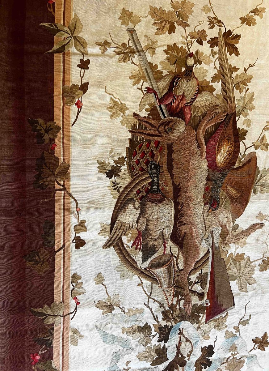 Pair Of 19th-century Aubusson Tapestry Door Hangings - 2.90 M X 1.32 M, No. 1081-photo-3