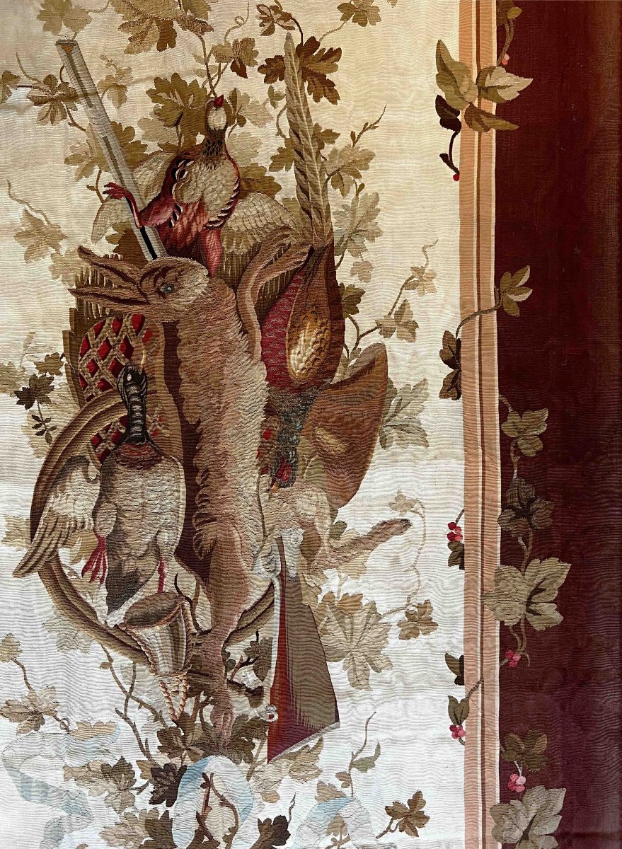 Pair Of 19th-century Aubusson Tapestry Door Hangings - 2.90 M X 1.32 M, No. 1081-photo-4