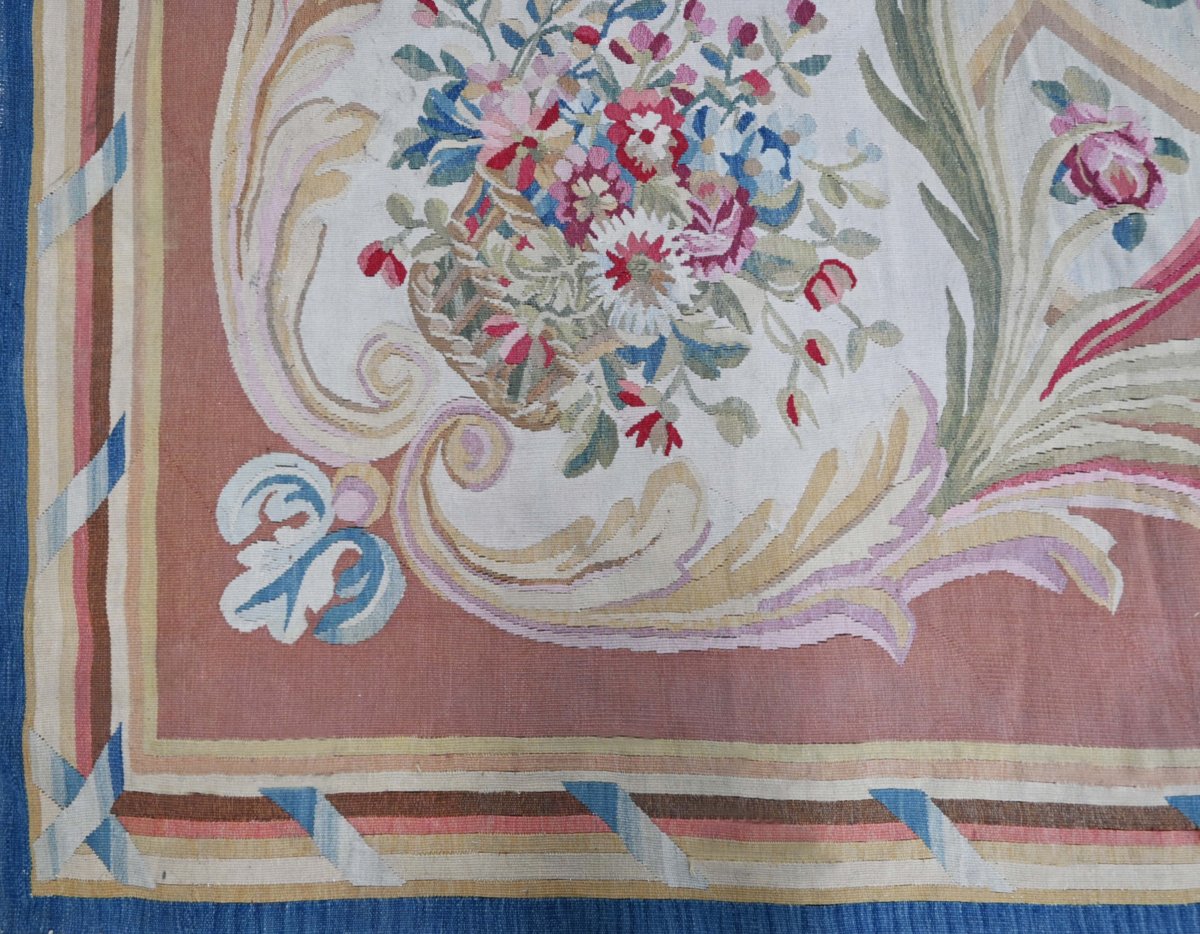Carpet From The Aubusson Manufactory - 620x600 Cm – Late 19th Century, 18th-century Empire Style - No. 1692-photo-5