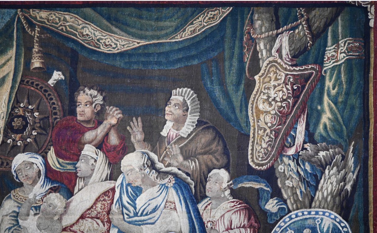 "darius' Tent" Tapestry From The Royal Manufactory Of Aubusson, 18th Century - 375l X 240h - No. 1694-photo-2