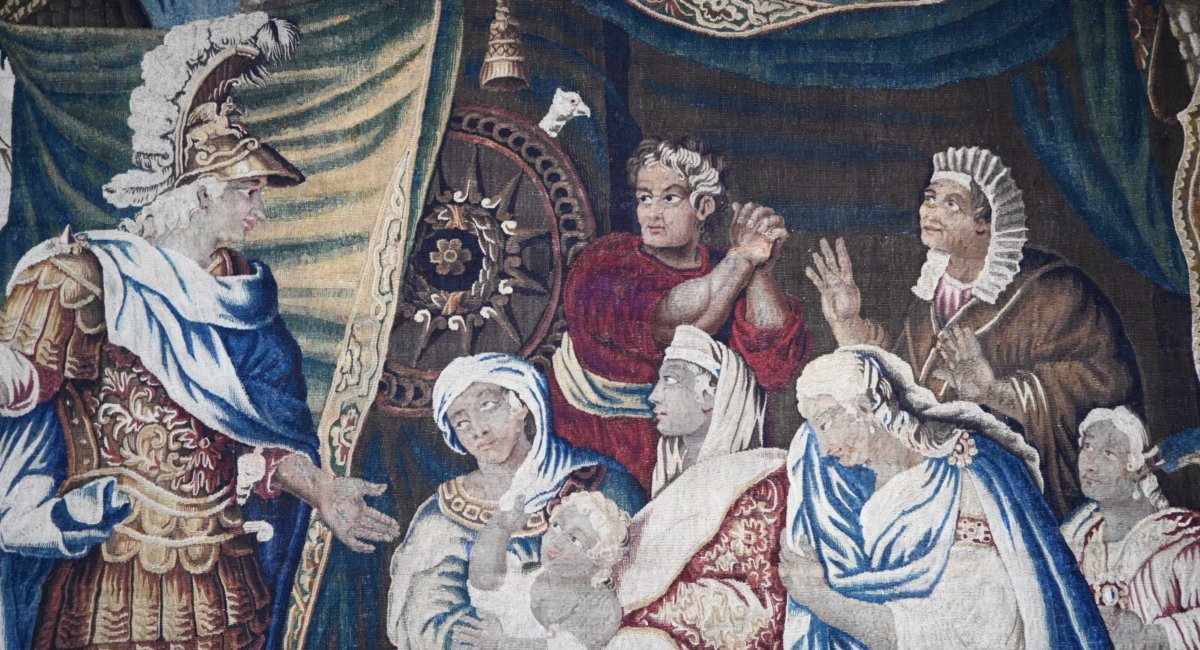 "darius' Tent" Tapestry From The Royal Manufactory Of Aubusson, 18th Century - 375l X 240h - No. 1694-photo-3