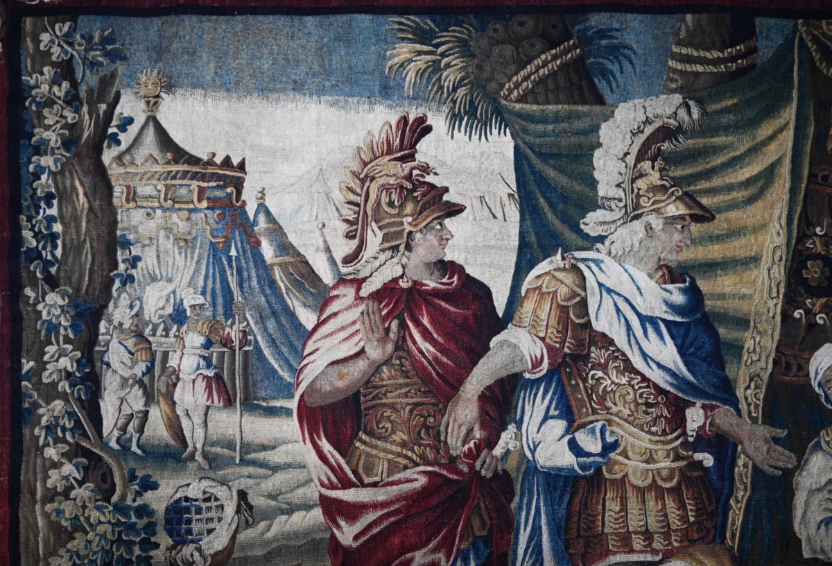 "darius' Tent" Tapestry From The Royal Manufactory Of Aubusson, 18th Century - 375l X 240h - No. 1694-photo-4