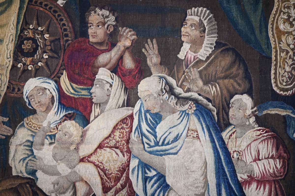 "darius' Tent" Tapestry From The Royal Manufactory Of Aubusson, 18th Century - 375l X 240h - No. 1694-photo-4