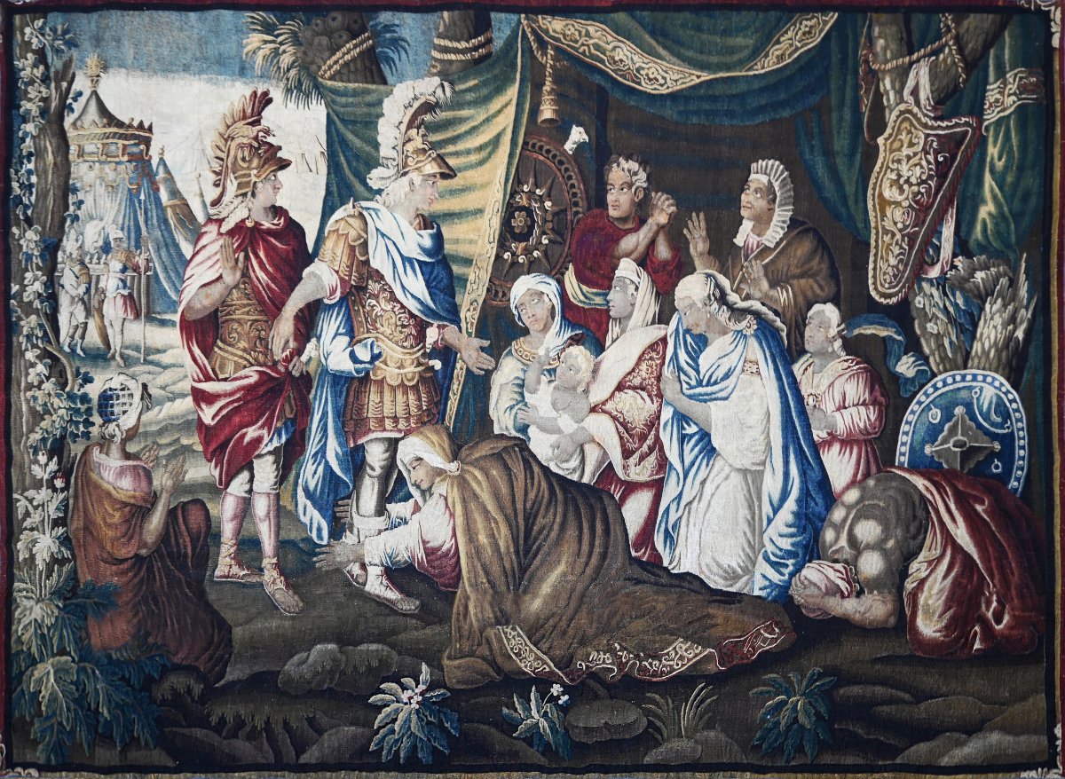 "darius' Tent" Tapestry From The Royal Manufactory Of Aubusson, 18th Century - 375l X 240h - No. 1694