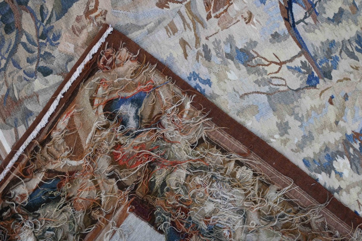 Tapisserie d'Aubusson – Scène de Chasse à Courre, décor verdoyant – 150Lx156H - N° 1718-photo-8
