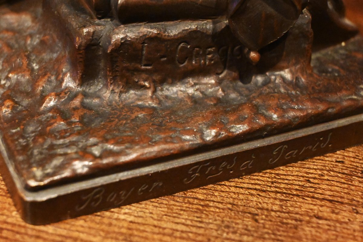 L. Grégoire - Bronze Cast With A Nuanced Brown Patina - 19th-century Sculpture - No. 1715-photo-8