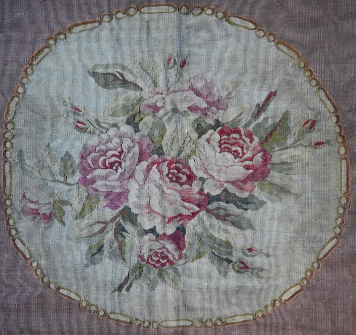Tapis Napoleon III  de la Manufacture Aubusson XIXe siècle - 220x190cm  -  N° 1700-photo-2