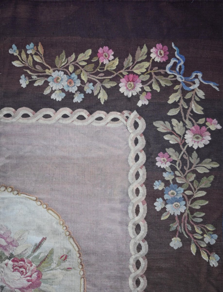 Tapis Napoleon III  de la Manufacture Aubusson XIXe siècle - 220x190cm  -  N° 1700-photo-3