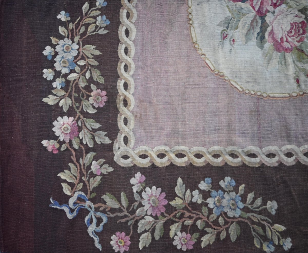 Tapis Napoleon III  de la Manufacture Aubusson XIXe siècle - 220x190cm  -  N° 1700-photo-2