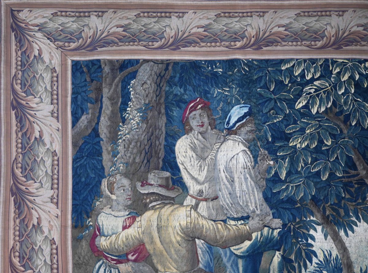 Tapisserie "David Teniers" ManufactureAubusson XVIIIe siècle – 220 × 200 cm - N° 1717-photo-2