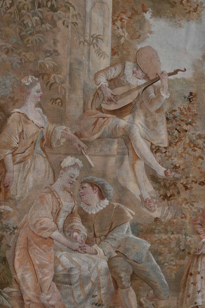19th-century Aubusson Tapestry – A Romantic Scene With Music In A Park, 2.80 × 1.80 M - 943-photo-2