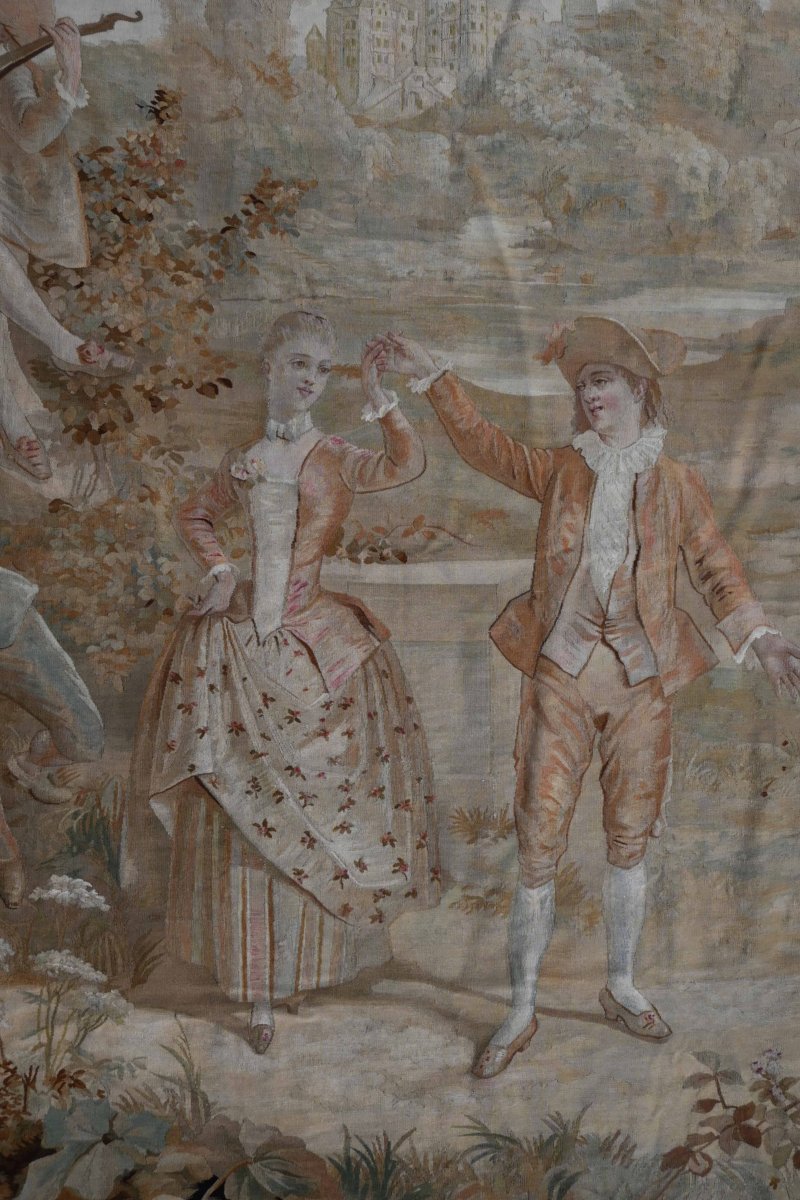 19th-century Aubusson Tapestry – A Romantic Scene With Music In A Park, 2.80 × 1.80 M - 943-photo-1