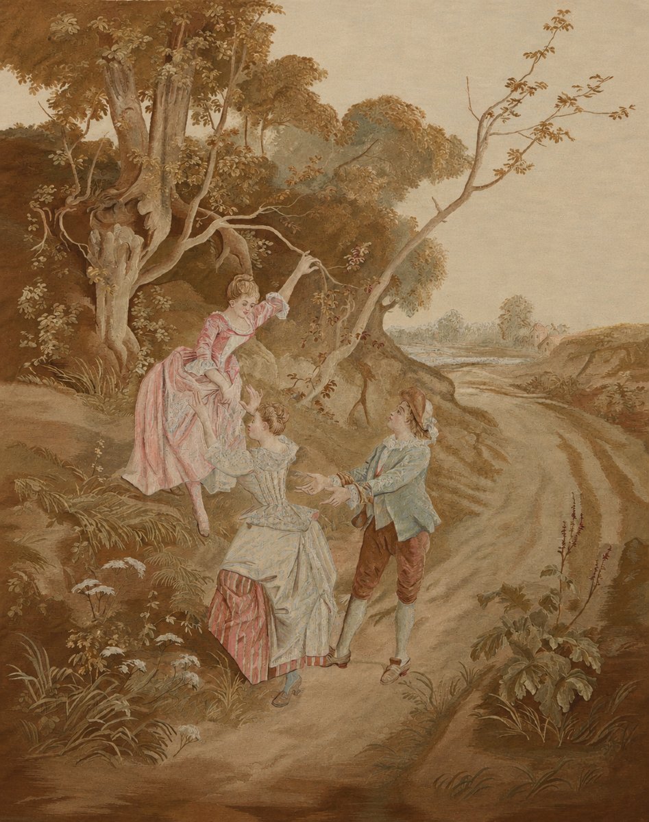 19th-century Aubusson Tapestry – Romantic Scene In A Rural Landscape - No. 1128