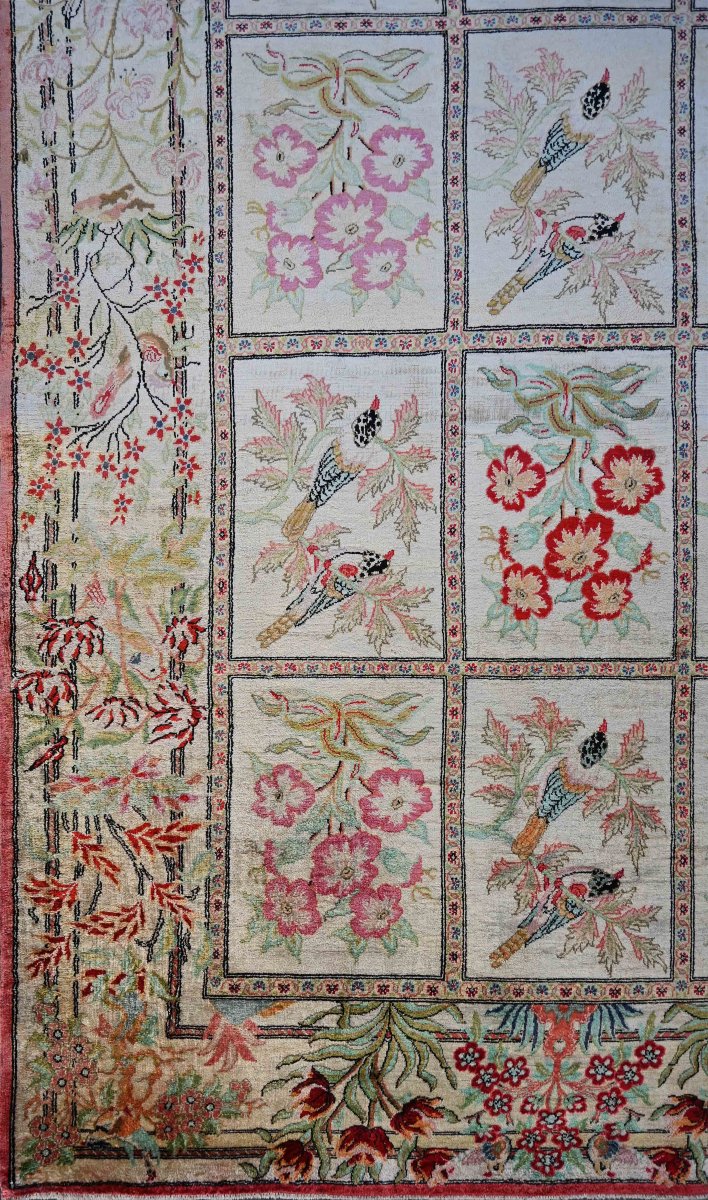 Qom Persian Silk Rug – Shah Era, Circa 1970 – 152×100 Cm - No. 1709-photo-2