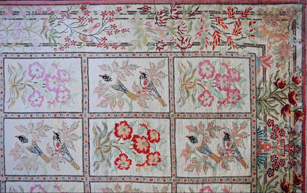 Qom Persian Silk Rug – Shah Era, Circa 1970 – 152×100 Cm - No. 1709-photo-4