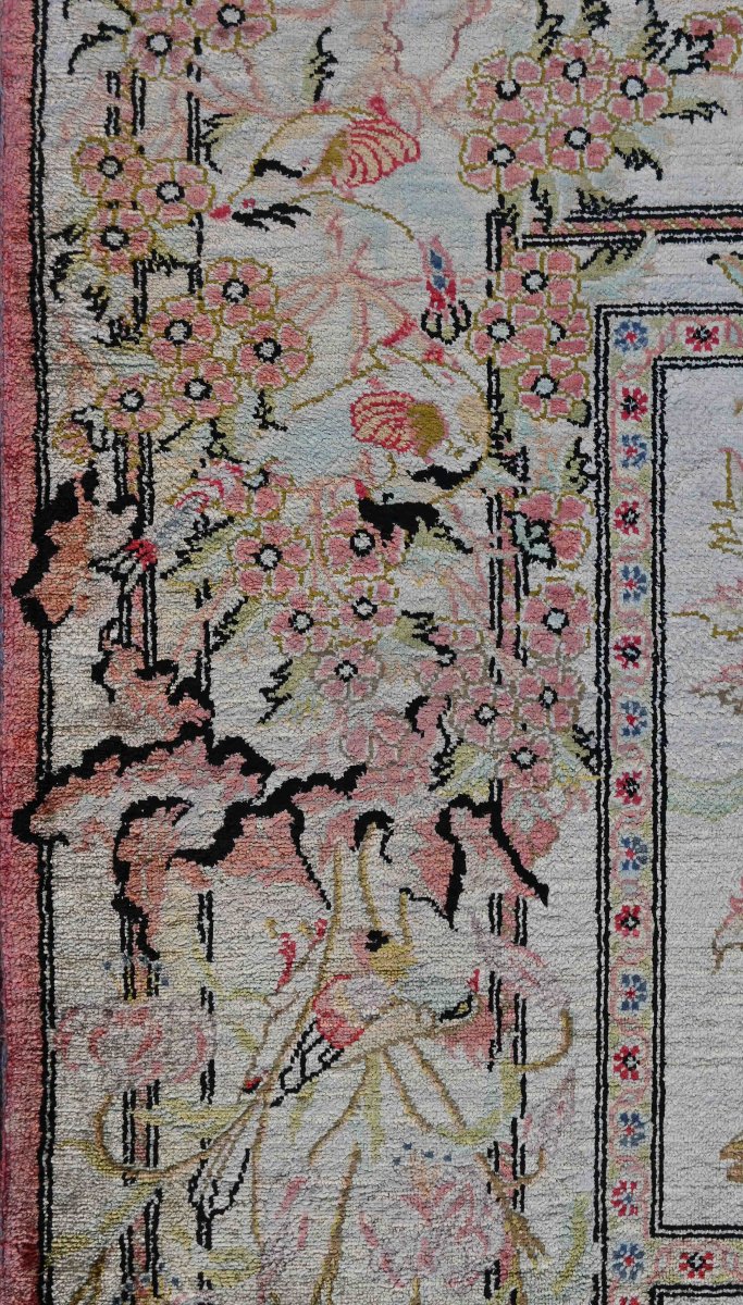 Qom Persian Silk Rug – Shah Era, Circa 1970 – 152×100 Cm - No. 1709-photo-2