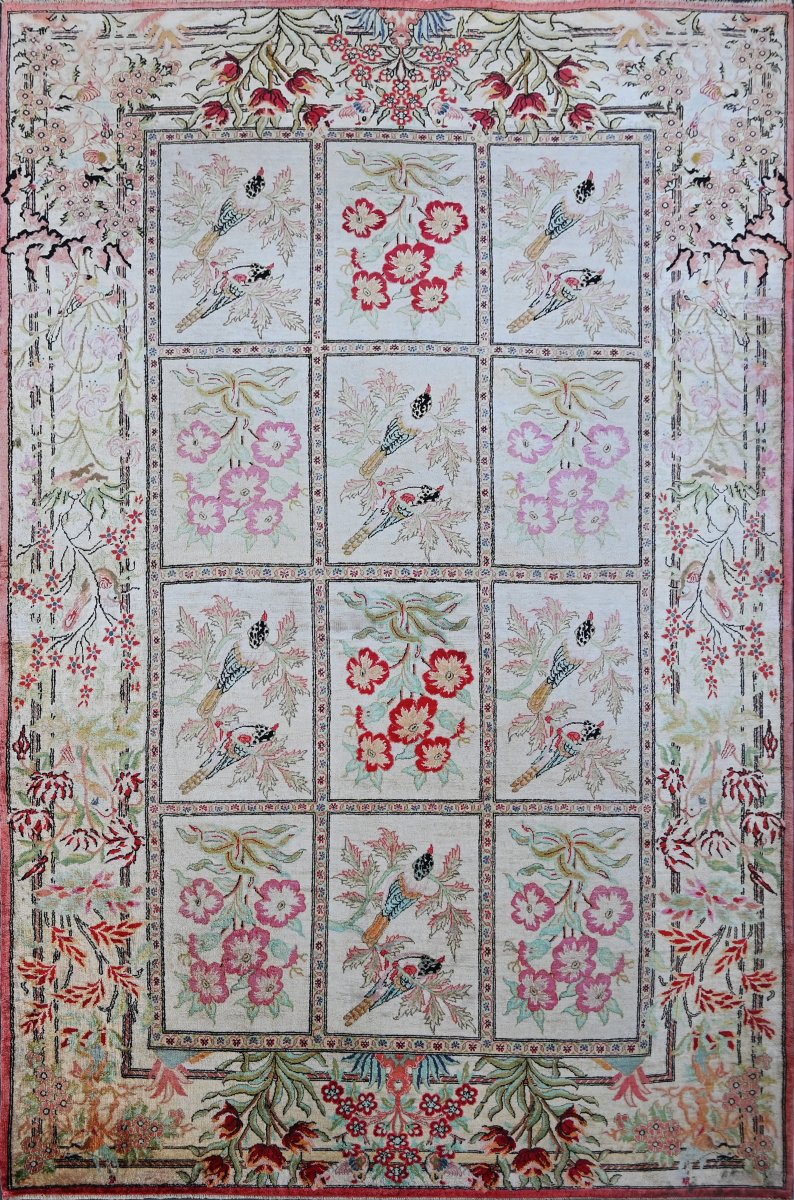 Qom Persian Silk Rug – Shah Era, Circa 1970 – 152×100 Cm - No. 1709