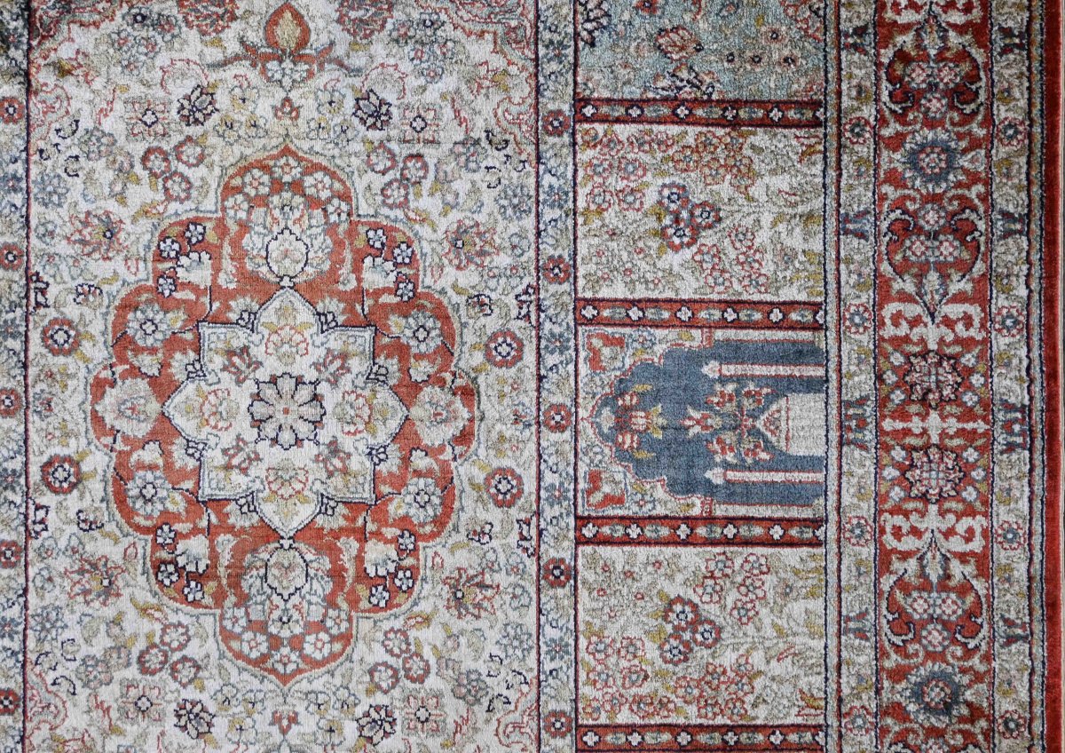 Exceptional Turkish Rug, From Hereke - Silk On Silk - Circa 1980 - 93x165 Cm - No. 1706-photo-1