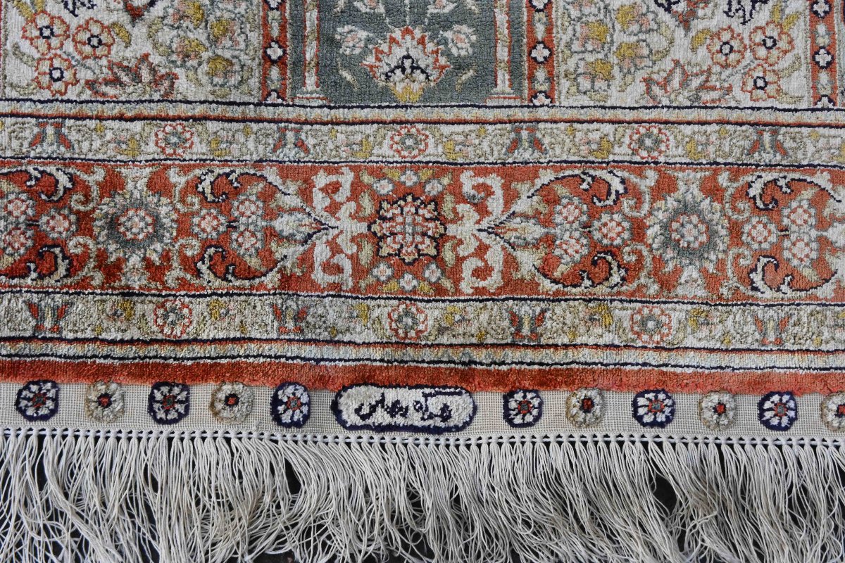Exceptional Turkish Rug, From Hereke - Silk On Silk - Circa 1980 - 93x165 Cm - No. 1706-photo-4