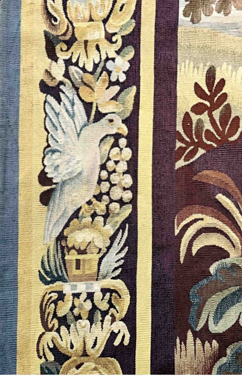 Tapisserie Verdure de la manufacture Aubusson, Fin du XIXᵉ siècle – 220 x 132 cm - N° 1166-photo-2
