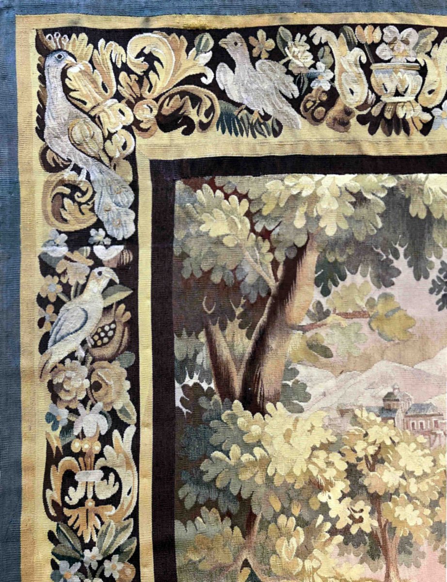 Tapisserie Verdure de la manufacture Aubusson, Fin du XIXᵉ siècle – 220 x 132 cm - N° 1166-photo-4