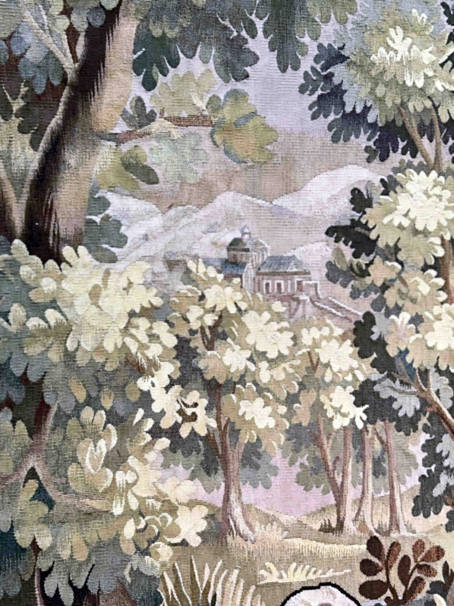 Tapisserie Verdure de la manufacture Aubusson, Fin du XIXᵉ siècle – 220 x 132 cm - N° 1166-photo-2