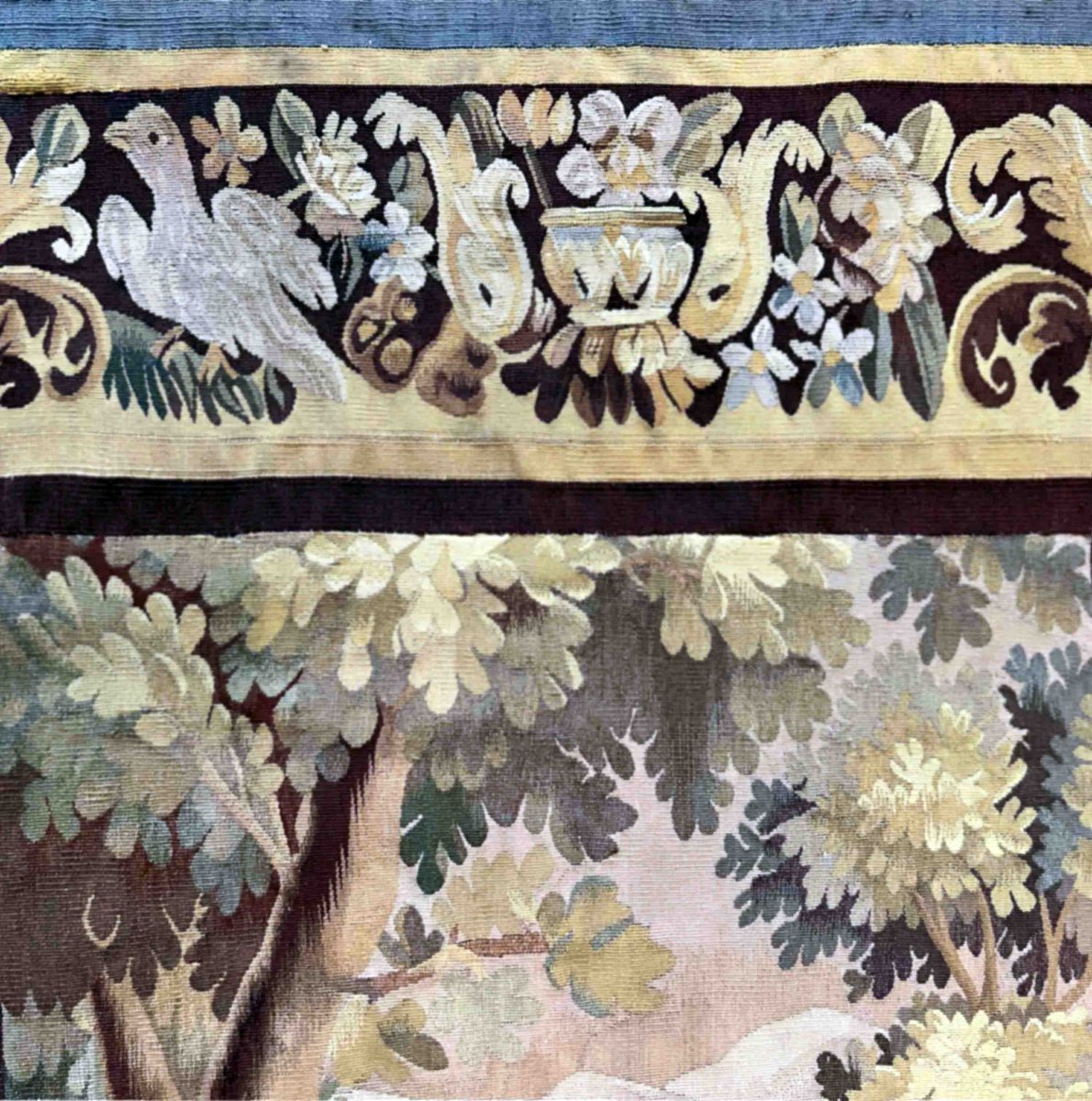 Tapisserie Verdure de la manufacture Aubusson, Fin du XIXᵉ siècle – 220 x 132 cm - N° 1166-photo-3