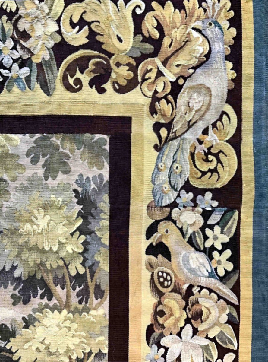 Tapisserie Verdure de la manufacture Aubusson, Fin du XIXᵉ siècle – 220 x 132 cm - N° 1166-photo-6
