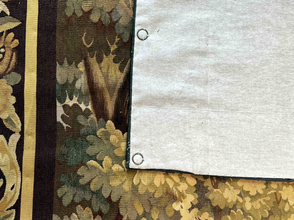 Tapisserie Verdure de la manufacture Aubusson, Fin du XIXᵉ siècle – 220 x 132 cm - N° 1166-photo-7