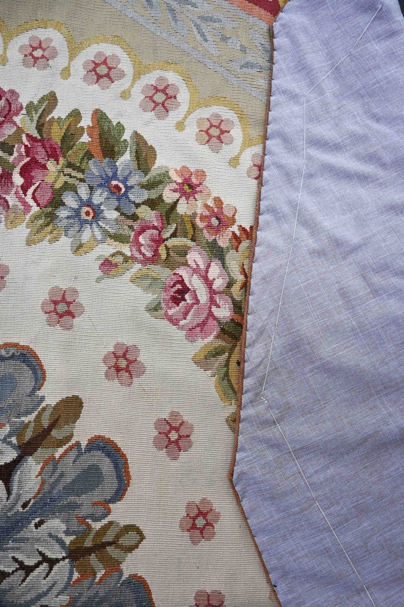 Polygonal Rug From The Aubusson Manufactory, Circa 1950 — 2.46 M × 2.53 M - No. 1407-photo-2