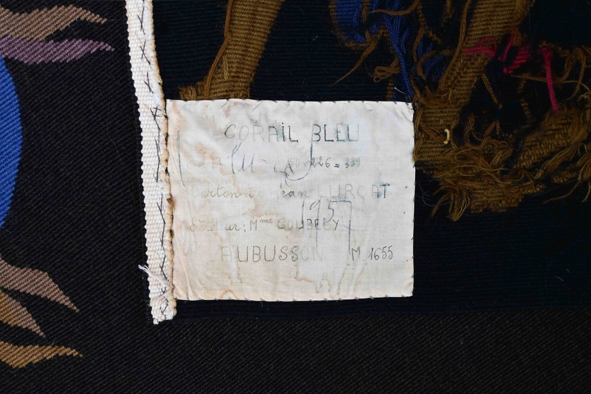 20th-century Aubusson Tapestry - Blue Coral, Jean Lurçat - Atelier Suzanne Goubely Gatien - No. 1416-photo-3