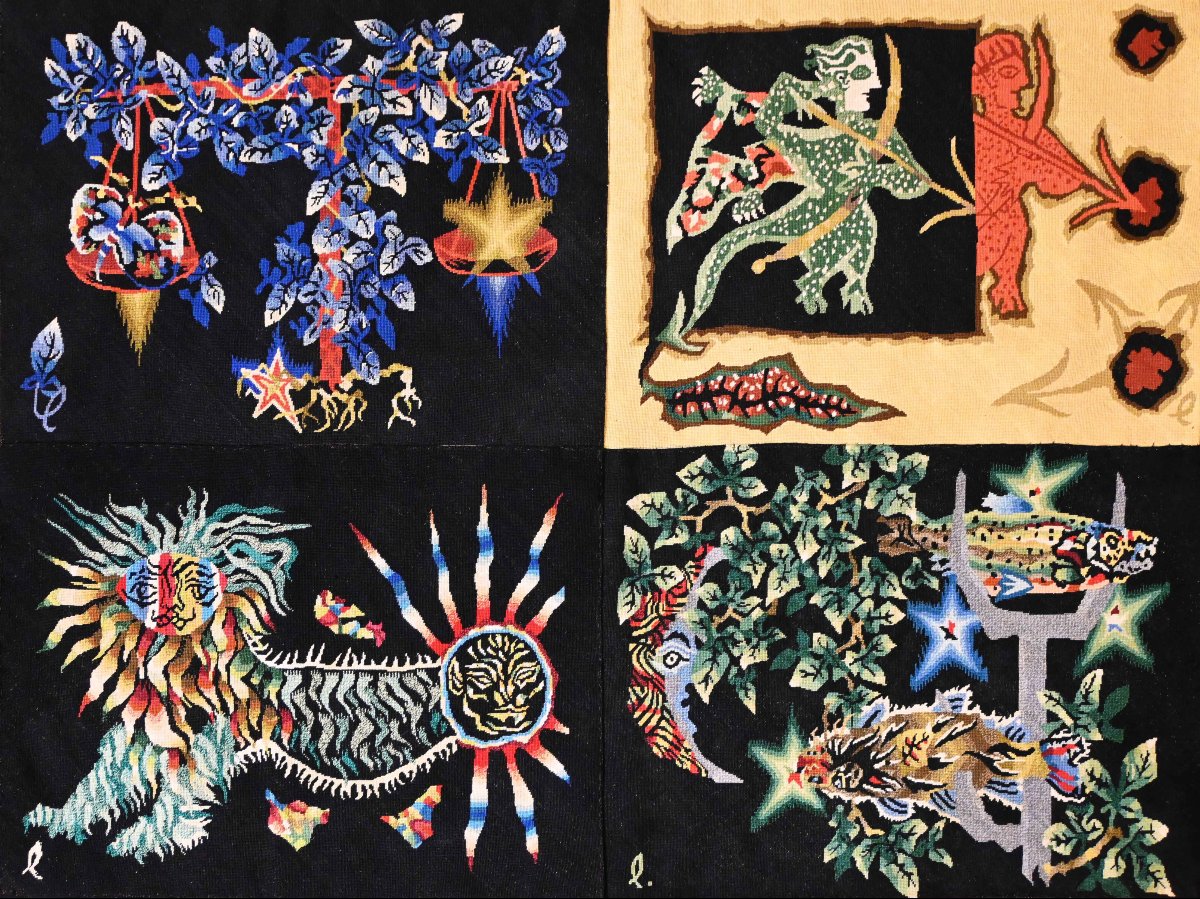 According To Jean Lurçat, “le Zodiaque” — Tapestry In Extremely Fine Petit-point — No. 1749-photo-3