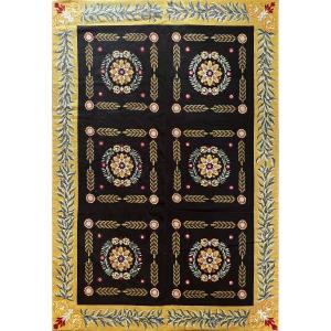 Tapis Au Petit Point XIX E. Si&egrave;cle - Dim:2m40x1m70 - N&deg; 896