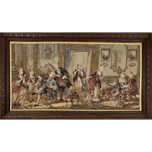 Tableau En Tapisserie Ancienne - Vers 1950 - Dim:1m10x0m60 - N&deg; 1169 