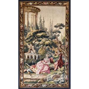 Country Scene - Beautiful Aubusson Tapestry - XIX Eme Century, N° 1060