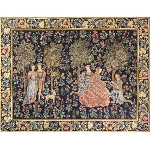 XIX.s - Large Medieval Tapestry In Jacquard Point - 2m35x1m75, N° 884