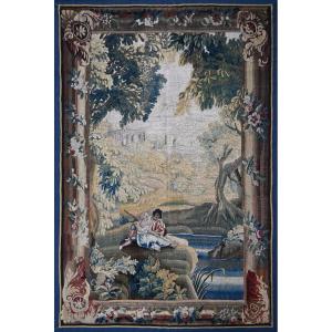 Scene Galante - 18th Century Aubusson Tapestry - H2m20xl1m50, N° 1253