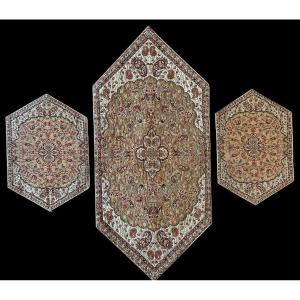 Set Of 3 Termeh Persian Fabric - 1m00x0.54 - No. 801