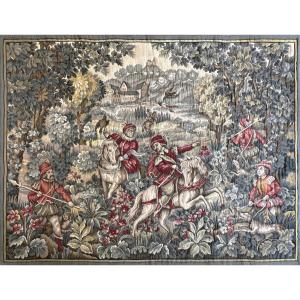 Tapestry "hunting Scene" Real Jacquard Circa 1960 - 1m76x1m30 - N° 1216